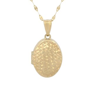 Foto 1 | Foto 1 | Cadena Con Dije Relicario Oval Facetado Oro Sólido 14k