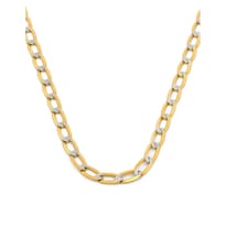 Cadena Barbada Inglesa Diamantada 60 Cm 3 Mm Oro Italiano Sólido 14k