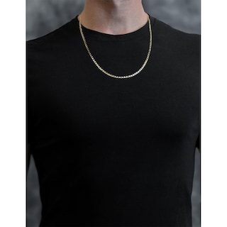 Foto 5 | Foto 5 | Cadena Barbada Inglesa Diamantada 60 Cm 3 Mm Oro Italiano Sólido 14k