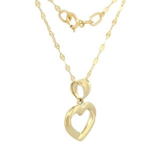 Foto 3 | Foto 3 | Cadena Con Dije Corazón Contorno 1.3 Cm Oro Sólido 10k
