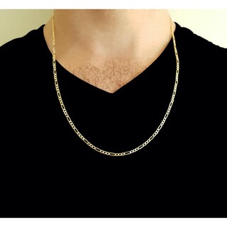 Foto 5 | Foto 5 | Cadena Figaro Diamantada 2.5 Mm 65 Cm Oro Sólido 14k