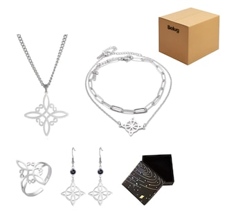 Foto 1 | Foto 1 | Set Dije Cadena Anillo Aretes Pulsera Nudo De Bruja Celta Plata