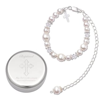 Foto 1 | Foto 1 | Pulsera De Plata De Ley Con Forma De Cruz De Bautismo Tryuunion Para Bebé Niña - Venta Internacional.