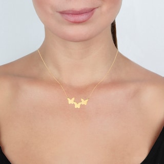 Foto 4 | Foto 4 | Gargantilla Zekie 7159 Oro 10k Amarillo 45 Cms Con Mariposas