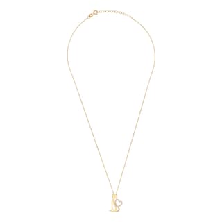 Foto 1 | Foto 1 | Gargantilla Zekie 7222 Oro 14k Amarillo 45 Cms Con Centro De Gato Y Corazon