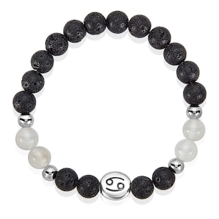 Foto 2 | Foto 2 | Pulsera West Coast Jewelry Para Hombre Con Ágata Y Lava Del Zodiaco Con Cáncer - Venta Internacional.