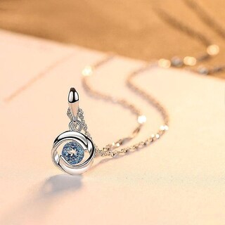 Foto 3 | Foto 3 | Collar Huoguo Con Colgantes De Plata 925 Con Circonitas Azules Para Mujer - Venta Internacional.