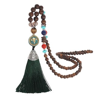 Foto 1 | Foto 1 | Collar Huoguo Con Colgante Bohemio Con Borlas Cadena De Suéter Cuentas De Madera - Venta Internacional.