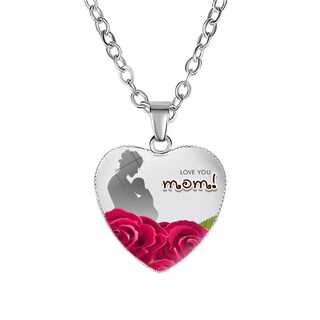 Foto 1 | Foto 1 | Collar Con Colgante En Forma De Corazón Grabado «te Amo» Para Mamá - Venta Internacional.