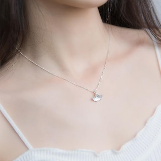 Foto 4 | Foto 4 | Colgante Huoguo De Plata De Ley Con Forma De Hoja De Ginkgo Para Mujer - Venta Internacional.