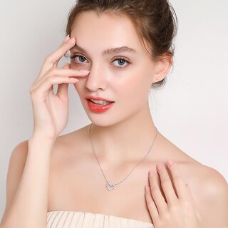 Foto 2 | Foto 2 | Collar Huoguo Qd047 Para Mujer Chapado En Plata De Ley Con Forma De Corazón - Venta Internacional.