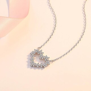 Foto 3 | Foto 3 | Collar Huoguo Qd047 Para Mujer Chapado En Plata De Ley Con Forma De Corazón - Venta Internacional.