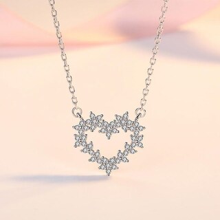 Foto 4 | Foto 4 | Collar Huoguo Qd047 Para Mujer Chapado En Plata De Ley Con Forma De Corazón - Venta Internacional.