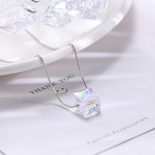 Foto 3 | Foto 3 | Collar Huoguo Cube Sugar Crystal S925 De Plata De Ley - Venta Internacional.