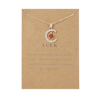 Foto 2 | Foto 2 | Collar Huoguo Con Colgante De Estrella Lunar Con Piedra Natal Para Mujer - Venta Internacional.