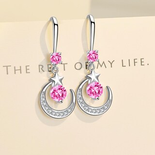 Foto 4 | Foto 4 | Pendientes Huoguo Star Moon Drop Diamond Cuproníquel 3 7 X 1 4 Cm - Venta Internacional.