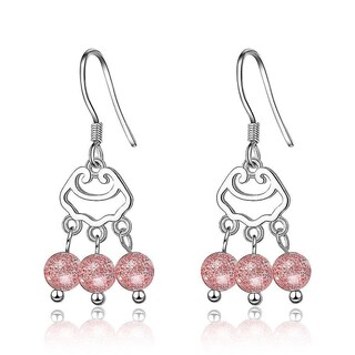 Foto 1 | Foto 1 | Pendientes Huoguo Con Colgante Simple De Cobre Con Fresa Rosa Para Mujer - Venta Internacional.