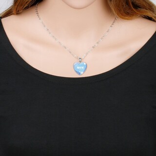 Foto 2 | Foto 2 | Collar Con Colgante En Forma De Corazón Grabado «te Amo» Para Mamá - Venta Internacional.