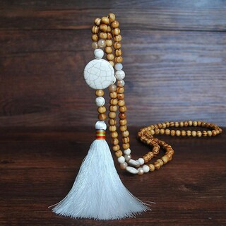 Foto 2 | Foto 2 | Collar Huoguo Con Colgante Bohemio Con Borlas Cadena De Suéter Cuentas De Madera - Venta Internacional.