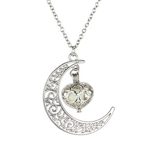 Foto 1 | Foto 1 | Colgante Huoguo Con Forma De Corazón De Luna Hueca Y Piedra Luminosa - Venta Internacional.