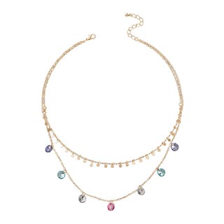 Foto 1 | Foto 1 | Collar Huoguo: Disco Geométrico Dorado Con Borla Y Diamantes De Imitación - Venta Internacional.