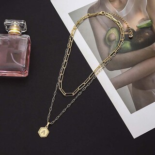 Foto 2 | Foto 2 | Collar Huoguo Cadena Con Sujetapapeles Chapada En Oro Para Mujer - Venta Internacional.