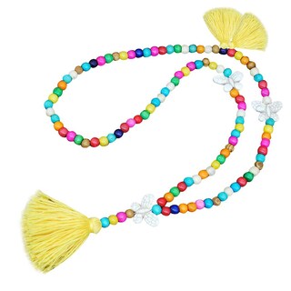 Foto 1 | Foto 1 | Collar Con Colgante Para Mujer Borla Cuentas De Madera Cadena Bohemia - Venta Internacional.