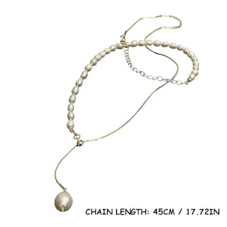 Foto 3 | Foto 3 | Collar Dongdamen Pearl Con Cadena Para Clavícula 45 Cm Oro De 18 Quilates - Venta Internacional.