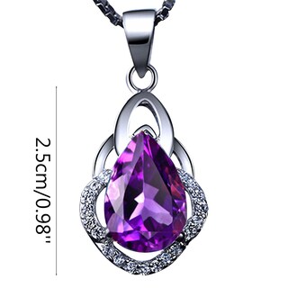 Foto 2 | Foto 2 | Collar Huoguo Colgante De Plata Con Amatista Morada En Forma De Gota - Venta Internacional.