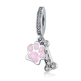 Foto 1 | Foto 1 | Colgante Chapado En Plata Con Forma De Hueso Con Forma De Huella De Perro - Venta Internacional.