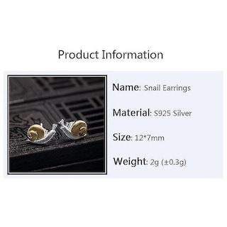Foto 2 | Foto 2 | Pendientes Huoguo De Plata 925 Con Diseño De Bonito Caracol Para Mujer - Venta Internacional.