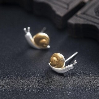 Foto 3 | Foto 3 | Pendientes Huoguo De Plata 925 Con Diseño De Bonito Caracol Para Mujer - Venta Internacional.