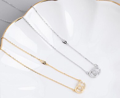 Foto 1 | Foto 1 | Collar Huoguo Double Cs925 De Plata De Ley Para Mujer - Venta Internacional.