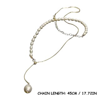 Foto 3 | Foto 3 | Collar Dongdamen Pearl Con Cadena Para Clavícula 45 Cm Oro De 18 Quilates - Venta Internacional.