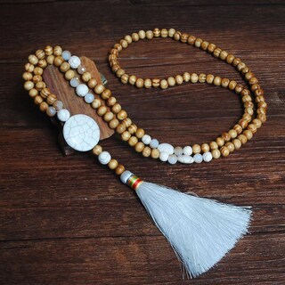 Foto 3 | Foto 3 | Collar Huoguo Con Colgante Bohemio Con Borlas Cadena De Suéter Cuentas De Madera - Venta Internacional.