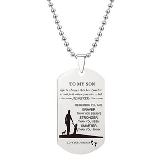 Foto 2 | Foto 2 | Collar De Acero Inoxidable Con Etiqueta Para Familiares Y Amigos Regalo Unisex - Venta Internacional.
