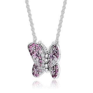 Foto 3 | Foto 3 | Colgantes Huoguo Colgantes Deslumbrantes Piedras Rosas Y Mariposas - Venta Internacional.