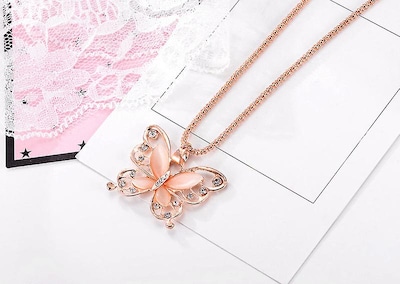 Foto 2 | Foto 2 | Collar Huoguo Con Colgante De Mariposa Con Ópalo Y Ópalo Para Mujer - Venta Internacional.