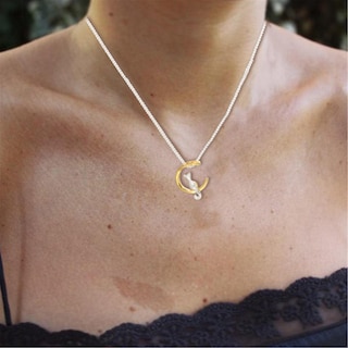 Foto 2 | Foto 2 | Collar Moon Cat Clavicle Chain Para Mujer Y Hombre Huoguo - Venta Internacional.