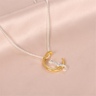 Foto 5 | Foto 5 | Collar Moon Cat Clavicle Chain Para Mujer Y Hombre Huoguo - Venta Internacional.