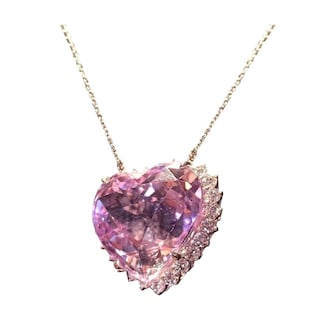 Foto 1 | Foto 1 | Collar Huoguo Ultra-flash Con Microincrustaciones De Circonitas Rosas En Forma De Corazón - Venta Internacional.