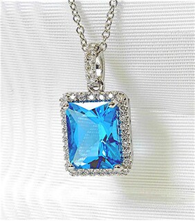 Foto 2 | Foto 2 | Collar Huoguo Ultra-flash Con Microincrustaciones De Circón Azul Para Mujer - Venta Internacional.