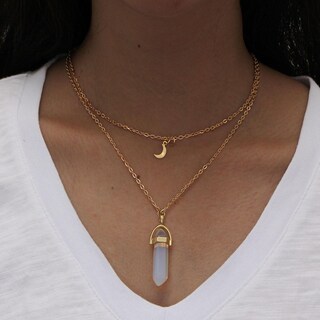 Foto 3 | Foto 3 | Collar Huoguo Con Colgante De Cristal De Piedra Natural Para Mujer - Venta Internacional.