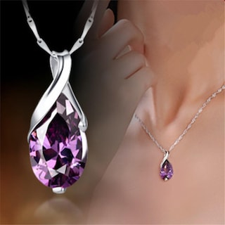 Foto 2 | Foto 2 | Colgante Huoguo Fashion De Cristal Morado Con Forma De Lágrima De Ángel - Venta Internacional.