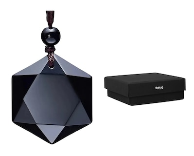 Foto 1 | Foto 1 | Collar De Obsidiana Estrella Hexagonal Negro