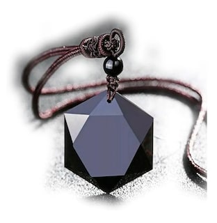 Foto 2 | Foto 2 | Collar De Obsidiana Estrella Hexagonal Negro