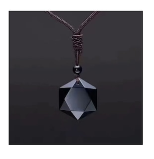 Foto 4 | Foto 4 | Collar De Obsidiana Estrella Hexagonal Negro