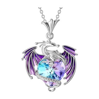 Foto 1 | Foto 1 | Cadenas Con Dije De Dama High Monaco Mxrgk-001 1 Pza Collar Dragón/corazón Plata/morado