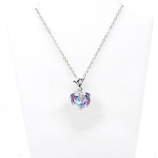 Foto 3 | Foto 3 | Cadenas Con Dije De Dama High Monaco Mxrgk-001 1 Pza Collar Dragón/corazón Plata/morado