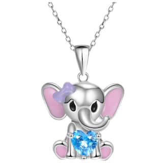 Foto 2 | Foto 2 | Cadenas De Elefante High Monaco Mxlek-001 1 Pza Collar Elefante/corazón Plata/azul